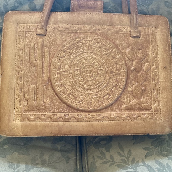Vintage Mexican Leather Purse 👜 Tote - Picture 12 of 14